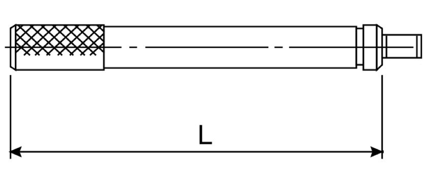 Schematic drawing of a dial indicator contact point extension.